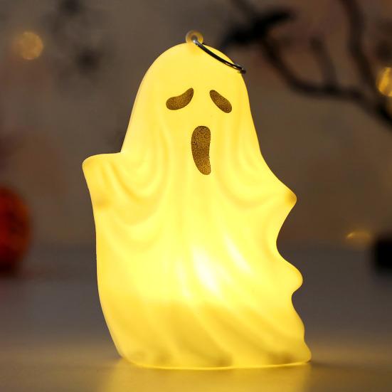 Svítící dekorace duch Halloween duch světlo strašidelný duch středový prvek závěsná ozdoba na stůl krbovou římsu skříňku stolní displej