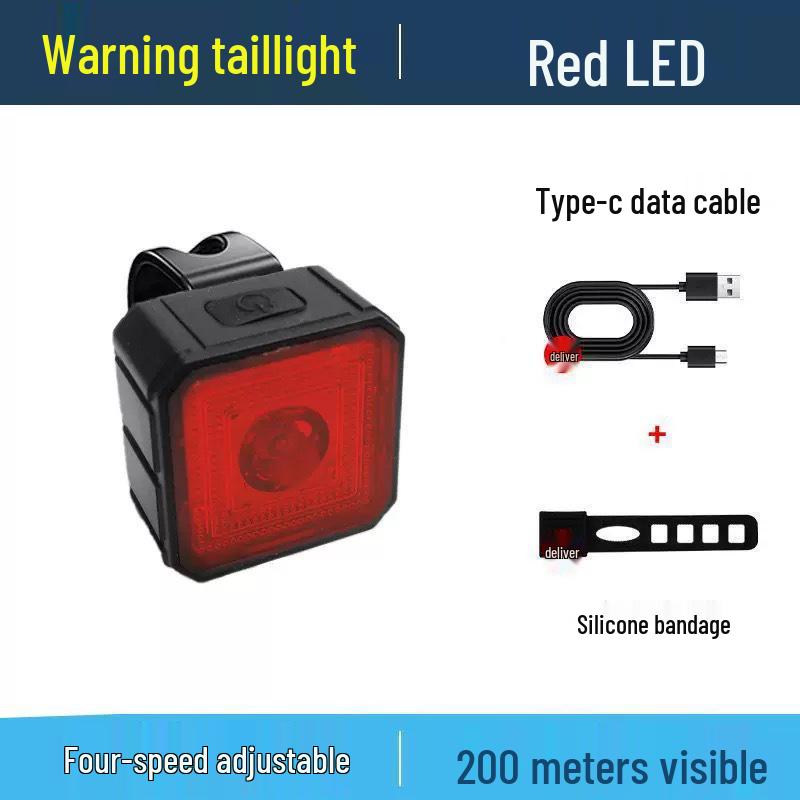 High-Brightness Waterproof USB-C Bicycle Light Set: Front & Taillight for Night Riding