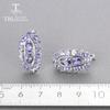 Natürliche 2,3 ct Tansanit Edelstein-Ohrringe mit Verschluss, echter hellblauer Edelstein aus 925er Sterlingsilber, edler Schmuck für Frauen, schönes Geschenk