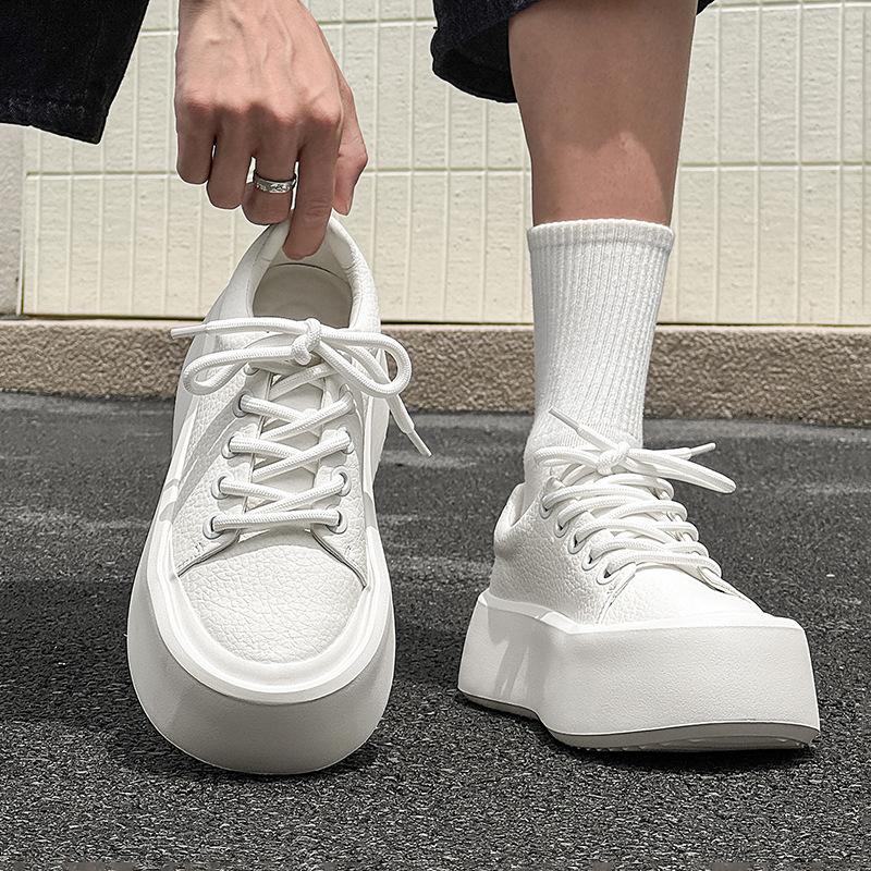 Niche Trend Design,thick Soled Height Increasing Men Shoes, White Shoe Platform Shoes Men White Sneakers Shoes Zapatos