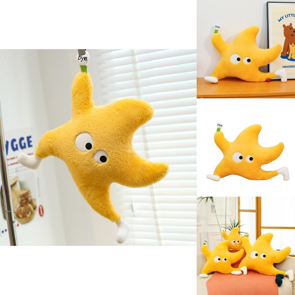Star Plush Pillow With Running Posture Design For Kids Bed Headboard Decor