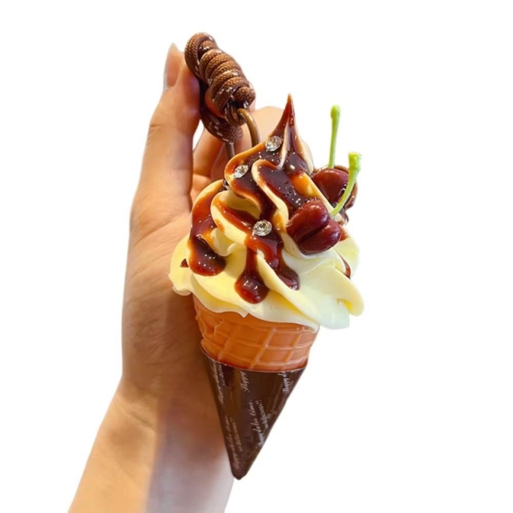 Cute Cartoon Ice Cream Keychain Food Shaped Backpack Pendant New Dessert Keychain Party
