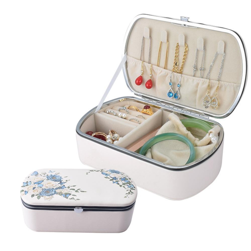 

Divided Grids Jewelry Packing Bag Large Capacity Jewelry Display Box Vacation бежевый