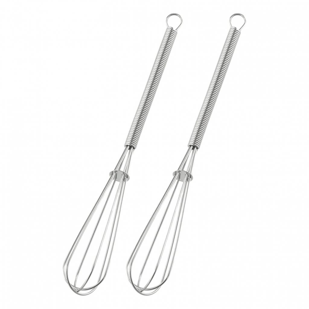 2PCS Mini Small Stainless Steel Balloon Wire Whisk Set Whip Mix Stir Beat