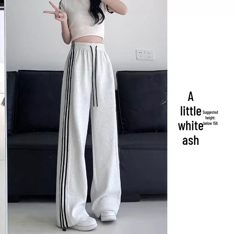 2025 New Spring Casual Girls' Sweatpants - Junior & High School, Loose Straight-Leg Wide Pants