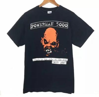 VTG Powerman 5000 Tour T Shirt Short Sleeve Gift Tour Concert S To 5XL Unisex T-Shirt
