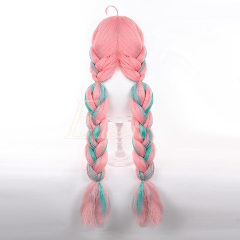 Genshin Impact Eileen Valesa Anime Cosplay Wig for and School Festivals Heat-Resistant Wig, Halloween, Christmas, Costumes, (Includes Net)