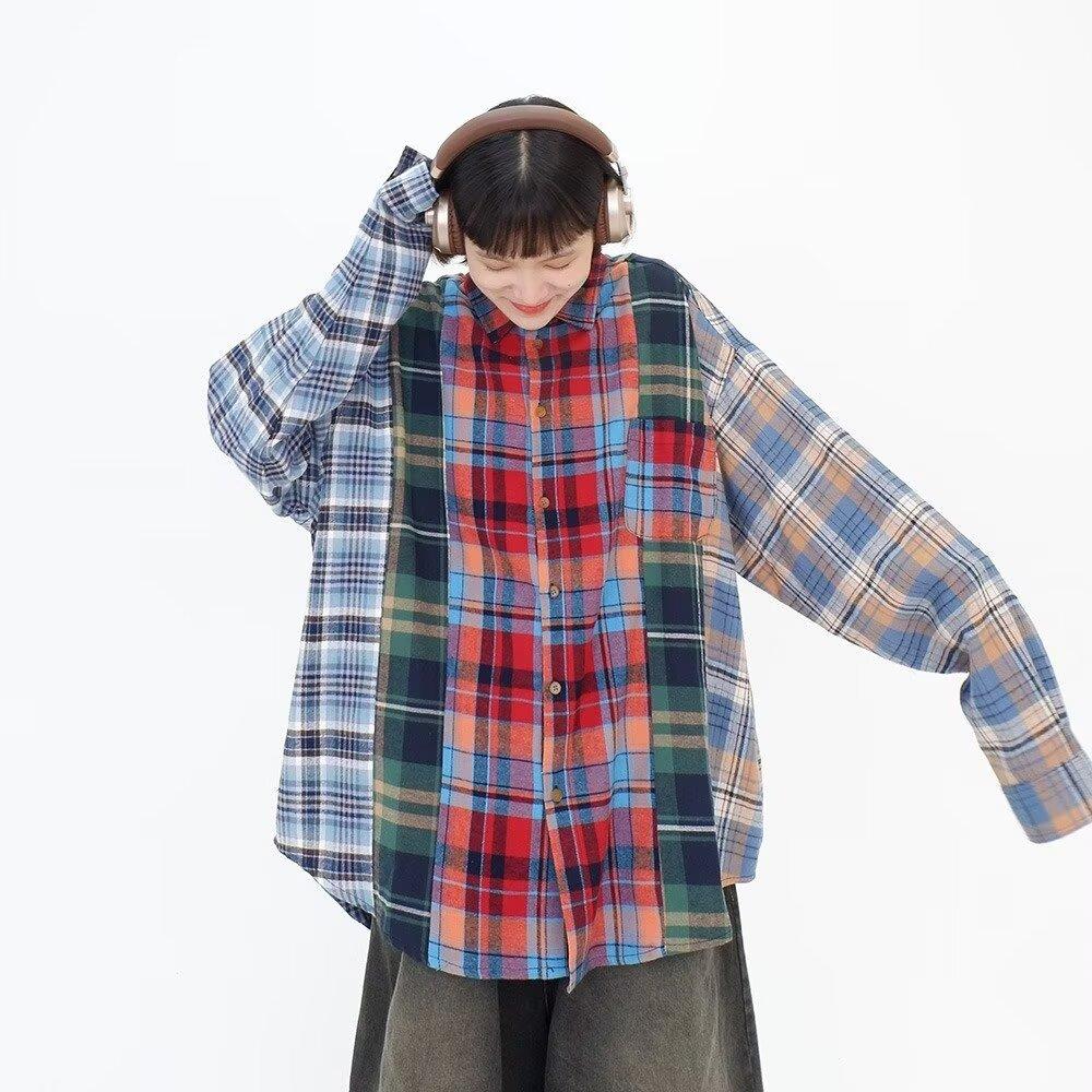 2024 Letter Long Sleeve Shirt Japanese Hong Kong Style Ins Loose Shirt Boys Summer Trendy Versatile Casual Coat