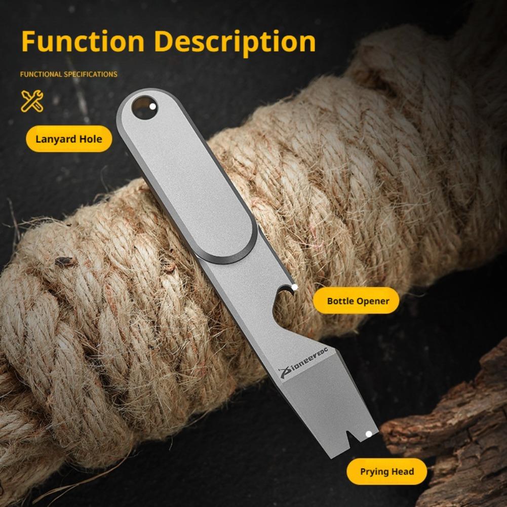 Titanium Alloy Pry Bar Self Defense Crowbar EDC Multi Tool Bottle Opener Keychain for Outdoor Camping Hiking Survival Gear 4