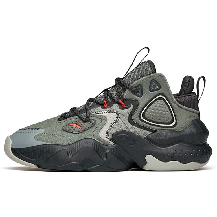 ANTA Men Retro Casual Dad Shoes Army Green Black Orange 112148080-3 40