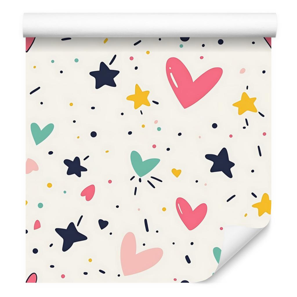 Love Wallpaper White, Coral and Light Gray 50x1000