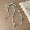 Women's Stylish Irregular Crystal Natural Stone Star Trumpet Shell Beaded Necklace Shiny Silver Water Wave Chain Choker