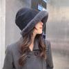 Damen Winter Bucket Hat Kunstpelz Warme Fischerhut Plus Samt Weicher Panamahut Dame Outdoor Plüsch Sonnenhut