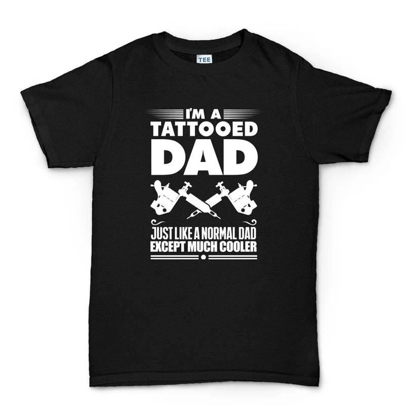 Tattoo Dad Unisex Cotton TShirt Grunge Streetwear Athleisure Black Fitness Muscle Cool M