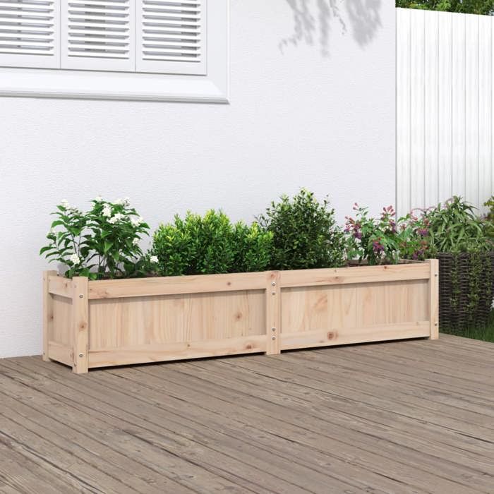 VidaXL Jardinière 150x31x31 cm bois de pin massif 837474