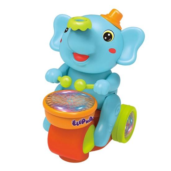 

Игрушка Слоник-барабанщик с музыкой, светом, надуванием шарика, игрушка-машинка-животное, развивающая игрушка-животное для младенцев 45820 месяцев синий