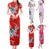 Lady's Short Sleeve Retro Cheongsam Dress for Chinese New Year Ceremony
