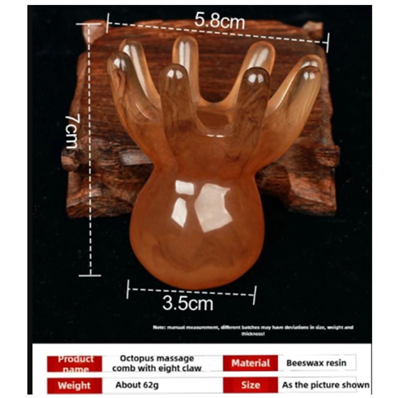 Resin Octopus Scalp Massage Comb – Meridian Stimulating Gua Sha Brush for Relaxation, Stress & Fatigue Relief