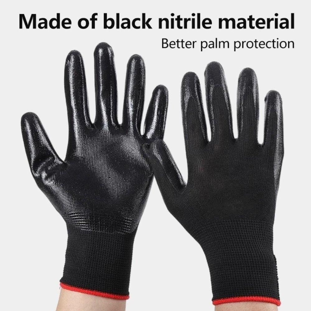 Non-slip Work Gloves Nylon Safety Coated Mittens New Nitrile Gloves