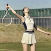 Completo gonna da tennis retrò da donna con coppa reggiseno integrata per corsa, yoga, sport all'aperto