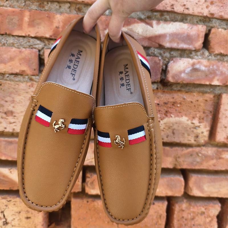 

Лоферы мужские, новый дизайн, лоферы из искусственной кожи для мужчин, повседневные мокасины без застежек, удобные коричневые мокасины для вождения для мужчин 46 коричневый