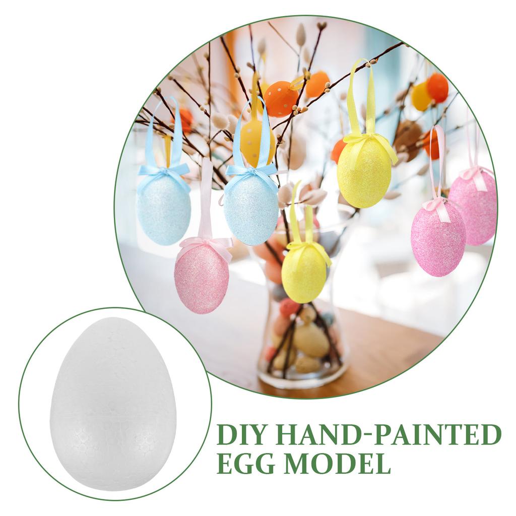 10Pcs Blank Foam Easter Eggs DIY Craft Supplies for Painting Decorating Easter Party Favors Photography Props Festive Scene