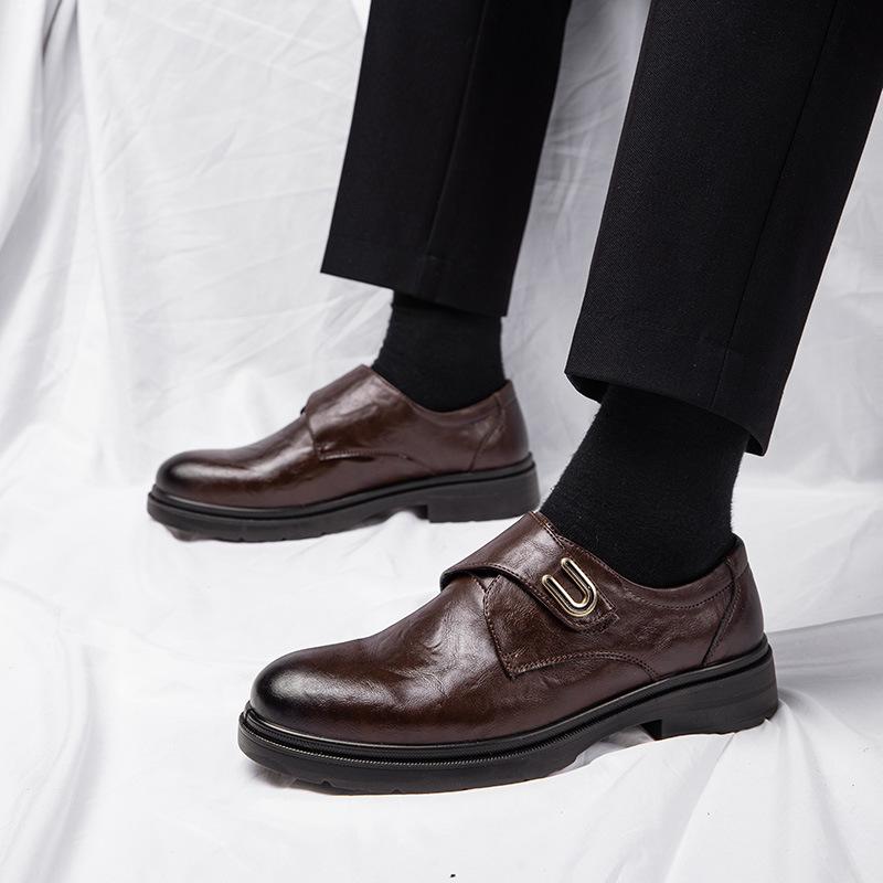 

Модная мужская обувь Оксфорды из натуральной кожи Осень 2025 Деловой кэжуал Противоскользящая Удобная Ретро стиль для Свадьбы Жениха Формальная 38