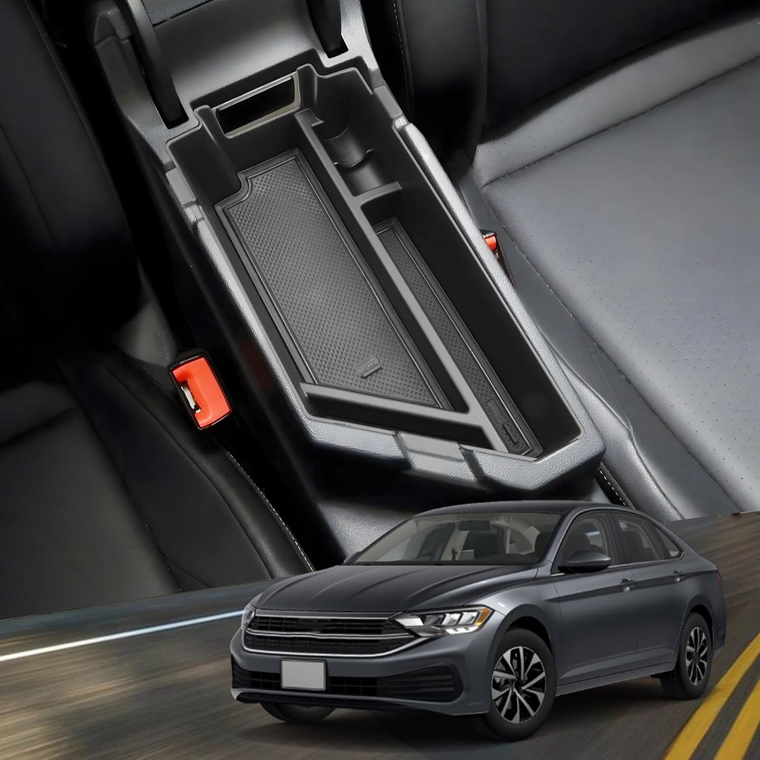 YEE PIN Органайзер на консоль для VW Jetta 2025, для 2024 2025 Volkswagen Jetta, лоток-органайзер для центральной консоли, аксессуары для VW Jetta 2020-2025 2020-2025 Volkswagen Jett