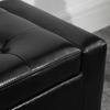 PU Leather Storage Ottoman Bench Storage Chest Tufted Ottoman Cube W/ Flipping Top 92L X 40W X 40H Cm Black