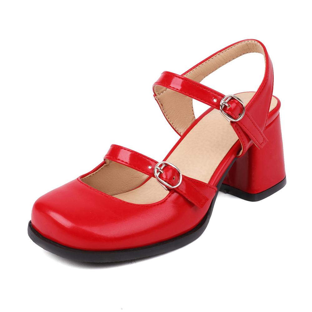 

Модные женские сине-белые туфли Мэри Джейн винтажные с круглым носком и ремешком-пряжкой женские повседневные туфли-лодочки женские туфли на невысоком каблуке мокасины 34 красный