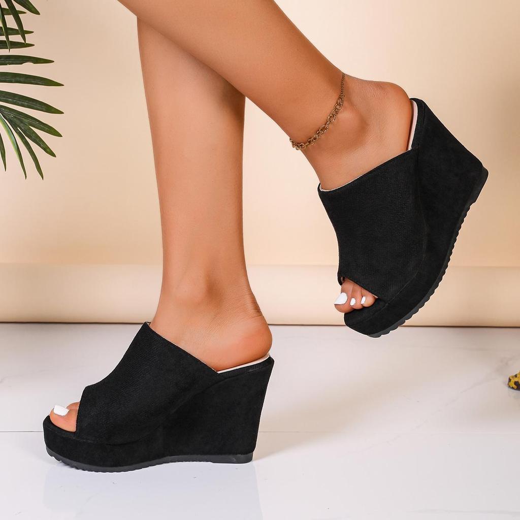 Wedge Sandals for Women Open Toe Summer Slippers Platform Heels 10.5cm High Heel Slides Comfortable Fashion Ladies Footwear