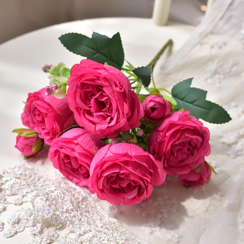 Peonia di Lusso Fiore di Loto Europeo Rugiada Composizione Floreale per Arredo Interno