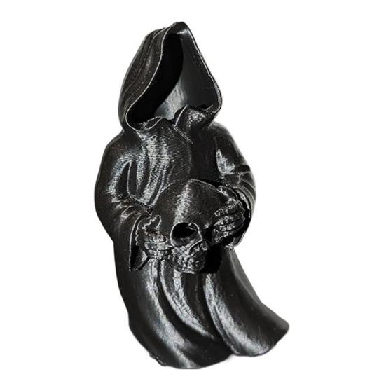 Halloweenská figurka čaroděje-ducha Gotická socha Smrtky s LED světlem Sváteční párty Bez tváře Čaroděj Dekorace Ozdoba