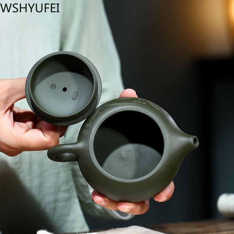 Ceainic chinezesc Yixing Ceainic Purple Clay xishi Frumuseți Ibric manual Boutique Set de ceai Cadouri personalizate Autentic 170ml