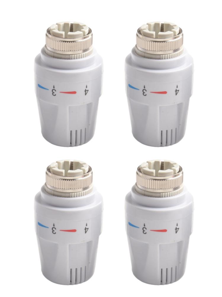 4 Stück Thermostatkopf Temperaturregelventil Thermostatheizkörper Weiß Einstellhandrad Heizkörperersatz