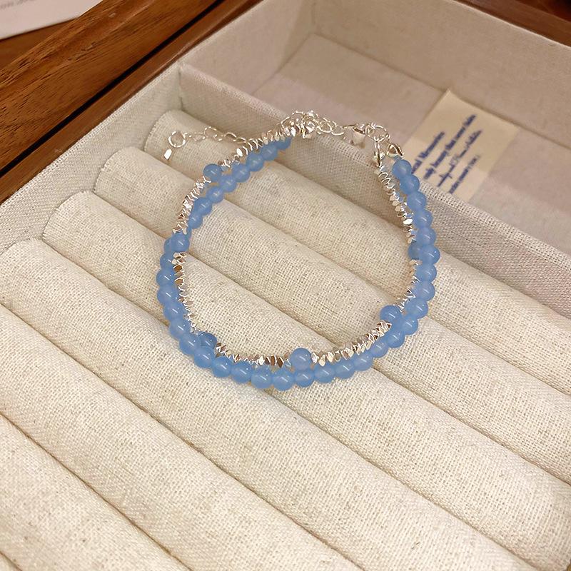 Gravel Simple Flower Crystal Square Bracelet Korean High-end Bracelet Niche Versatile Jewelry Women