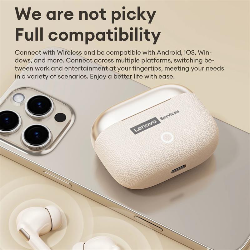 NUOVI Auricolari Bluetooth 6.0 Wireless Lenovo LE221 Auricolari TWS con Riduzione del Rumore ENC Lunga Durata della Batteria 24 Ore Cuffie per Microfono