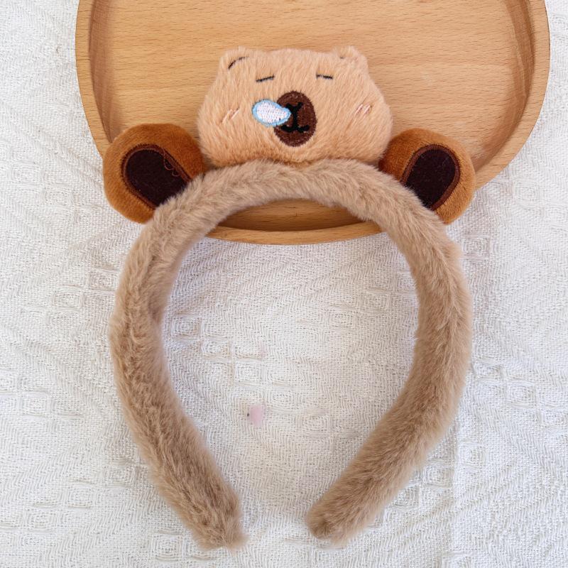 Cartoon Plush Headband: Cute Hair Accessory for Women & Kids, Perfect for Face Washing