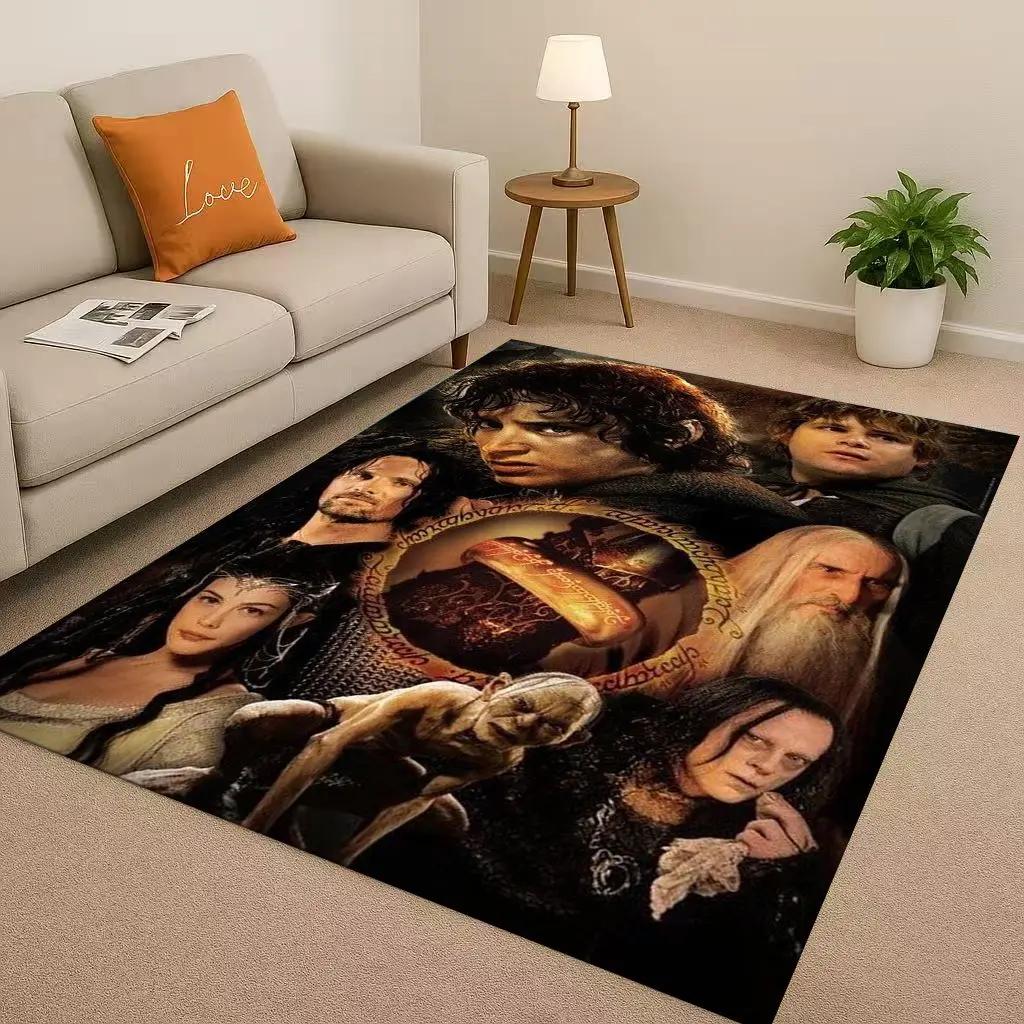 HD Classic L-Lord of The Rings H-Hobbit Gandalf Legolas Living Room Non-Slip Area Rug Soft Carpet for Bedroom Sofa,Home Doormat