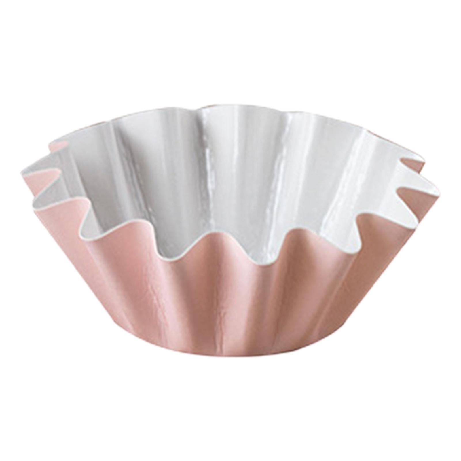 

50шт Маффин Вкладыш Чашки Жесткий кекс Чехол Подкладка Декорирующий инструмент розовый