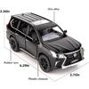 1/32 Scale Lexus LX570 Off-Road In Luxury SUV Model Car, Zinc Alloy Pull Back Toy Car with Sound and Light for Kids Boy Girl Gift