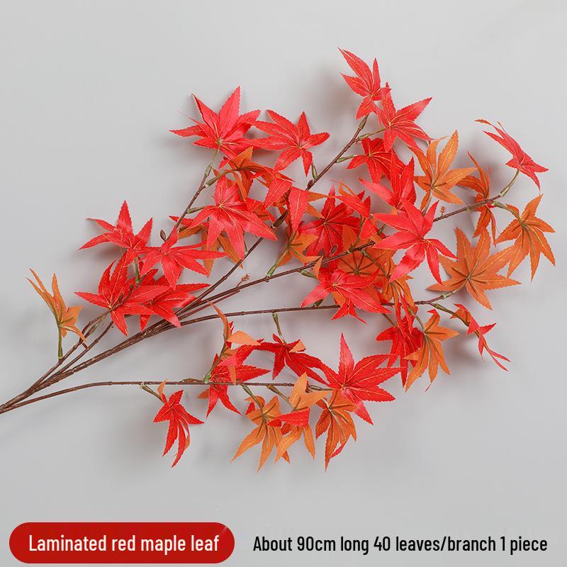 Artificial Red Maple Leaf Branch for Decoration and Landscaping