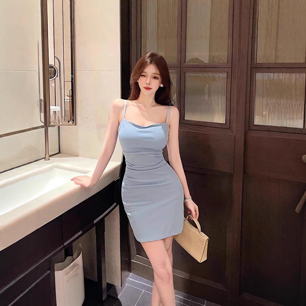 

2024 Summer Sexy Slimming Bodycon Sling Dress Extra Large