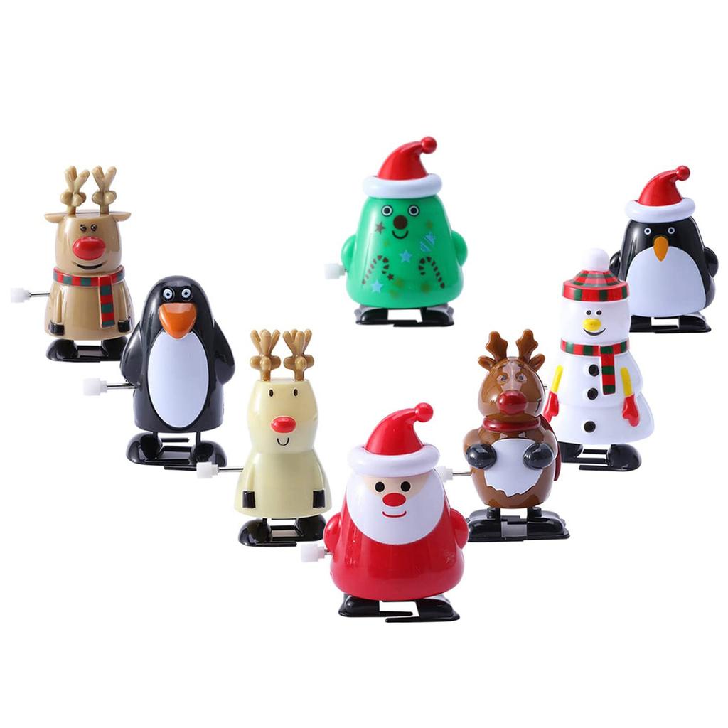 Christmas Spring Toy That Can Walk After Being Wound Up Santa Claus and Reindeer Spring Toy Children's Christmas Gift