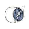 Roger Vivier RV Strass Constellation Letter Handle Rhinestone Decor Velvet Bucket Bag Mini Women bags Light-Blue RBWANNKN100QEG4640