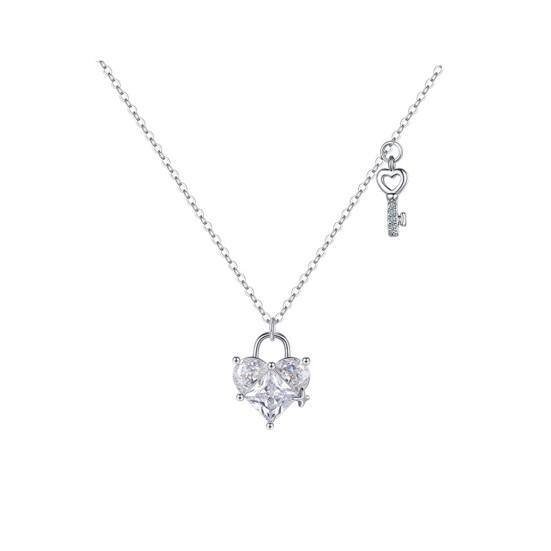 

Женское ожерелье с подвеской в виде ключа в форме сердца, ожерелье из титановой стали, сплав, изысканное мастерство, регулируемое