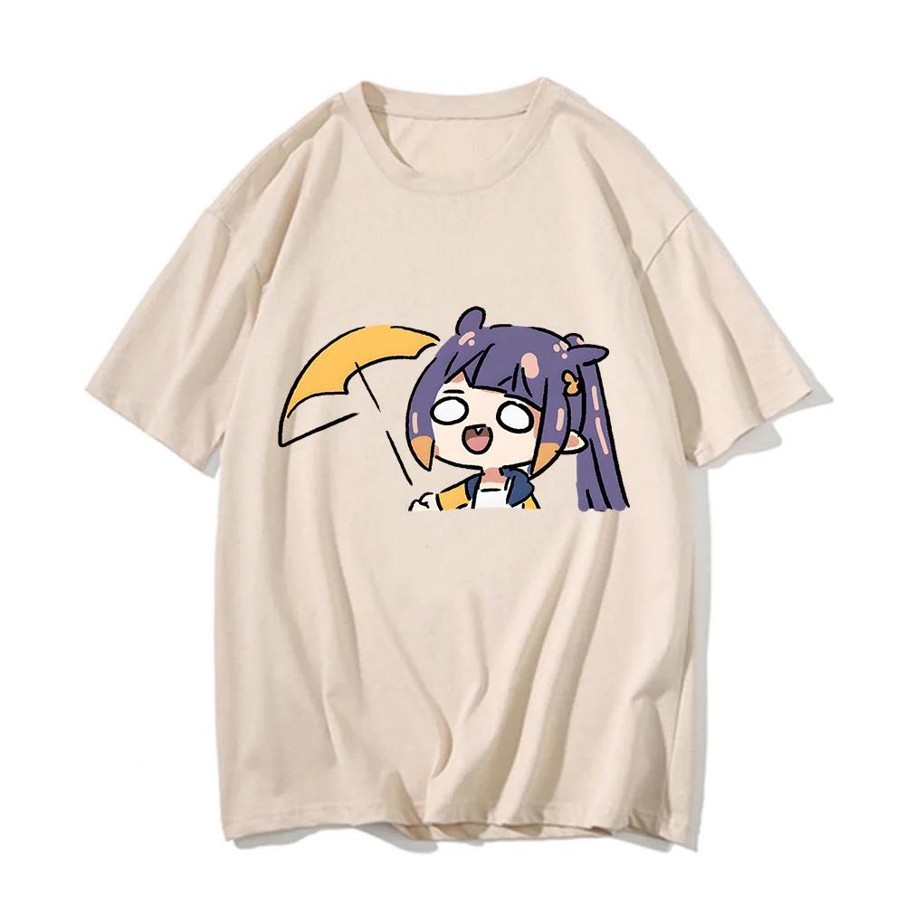 Ninomae Inanis Tako Tshirt 100% Cotton T Shirt Unisex Harajuku Manga Tees Kawaii Anime Clothes Summer Oversized O-neck Shirts