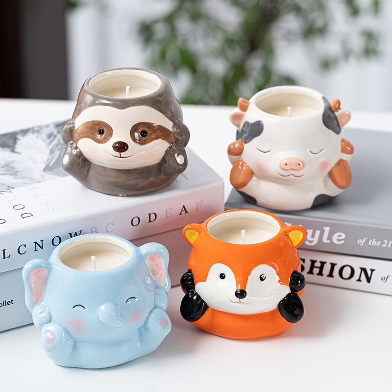 Cartoon Multifunction Ceramic Succulent Planter Cute Animal Cactus Potted Plant Gardening Creative Flower Pot Garden Decoration