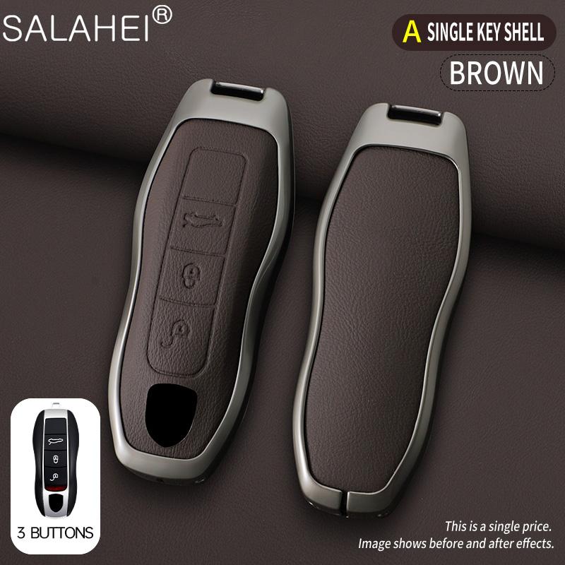 Car Key Case Cover Shell For Porsche Panamera Spyder Carrera Macan Boxster Cayman Cayenne 911 970 981 991 Keychain Accessories