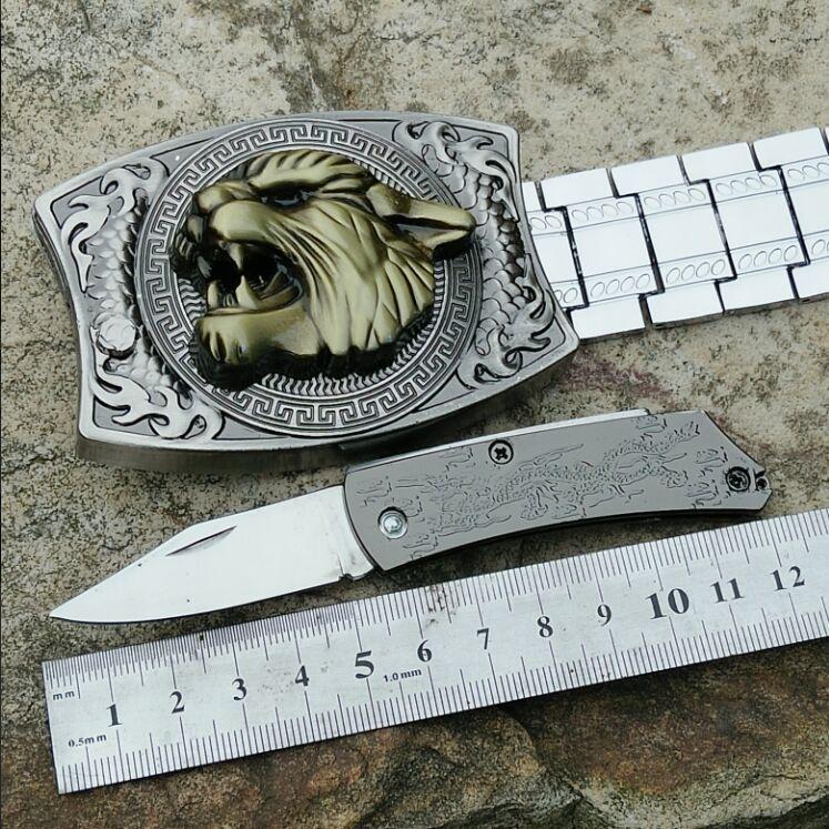 Belt Buckle Self-Defense Belt Men's Weapon Smooth Buckle Simple Multifunctional Whip Metal Decorative Belt
